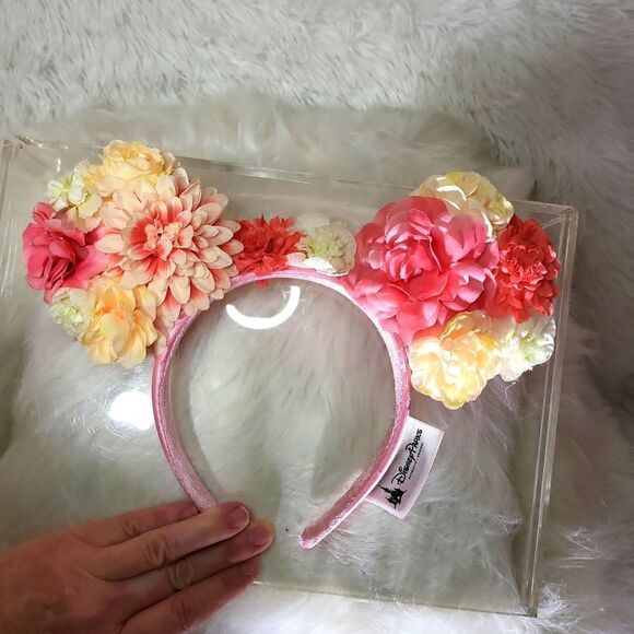 Disney parks authentic mickey mouse floral ears! NWOT! - Picture 1 of 6
